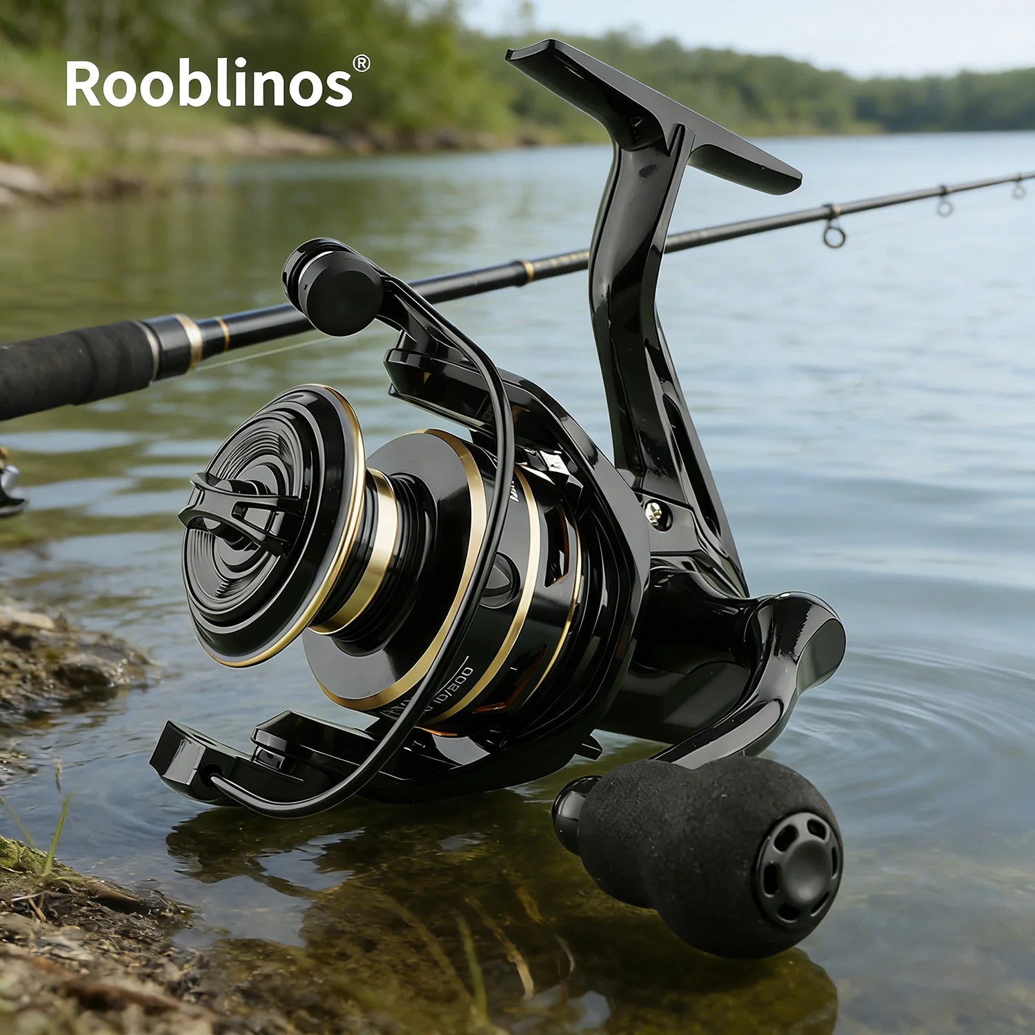 [Germany Stock] Rooblinos NX Spinning Fishing Reel 5.2:1 Gear Ratio Nylon 1000-7000 Series for Stream Lake & River Use