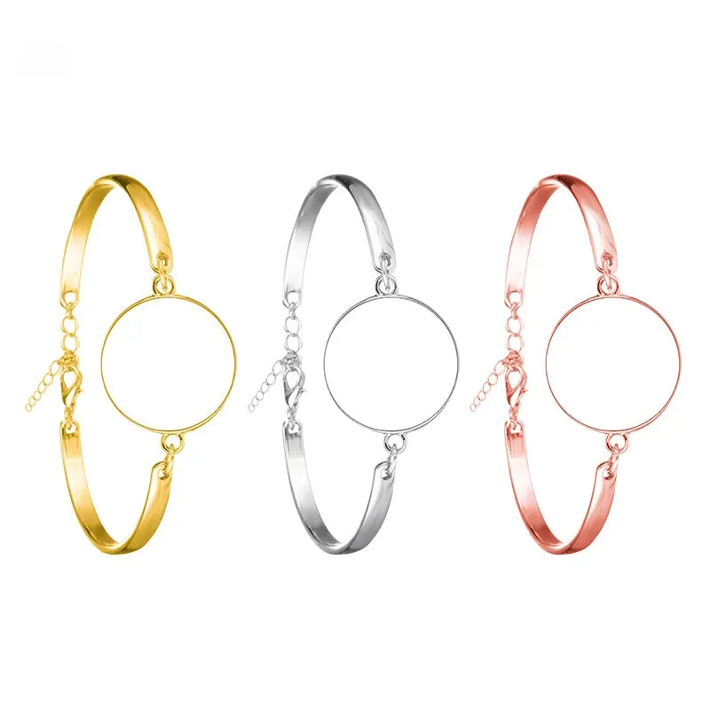 Custom Printing Silver Girls Fashion Jewelry Sublimation Bracelets Blank