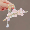 Opal Pink Flower Pearl Women Hair Claw Hair Clips Elegant Opal Butterfly Ponytail Clip Large Shark Clip Headdress Hair Accessory