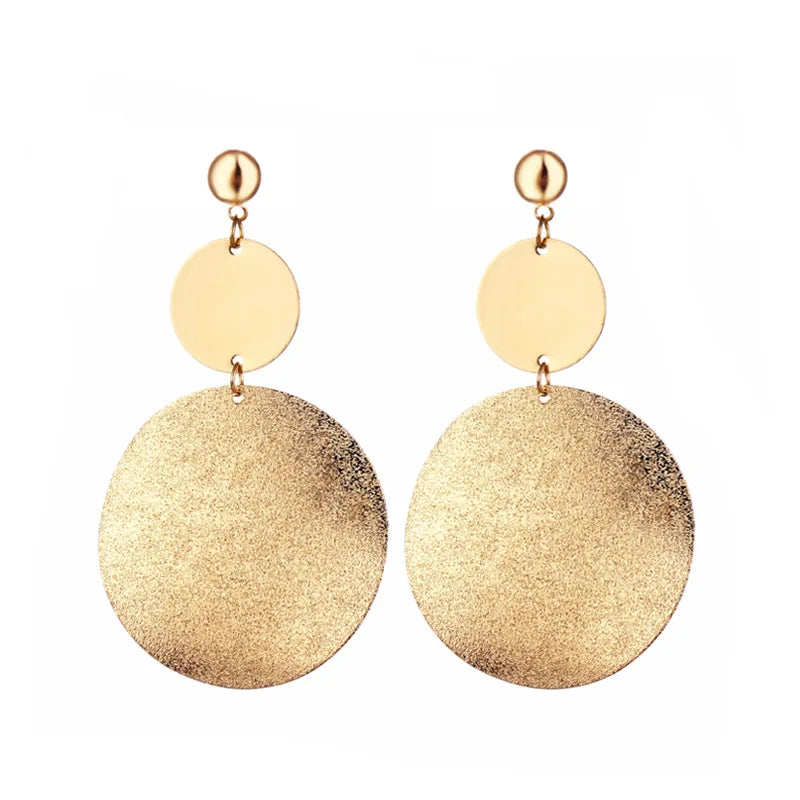 Mini Cute Frosted Earrings Geometric Frosted Piece Circle Fashion Ladies Party Earrings
