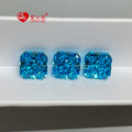 Ready Stock Top Quality Aquamarine Aqua Blue square Octagon Cut Cubic Zirconia Stones Crushed Ice Cz