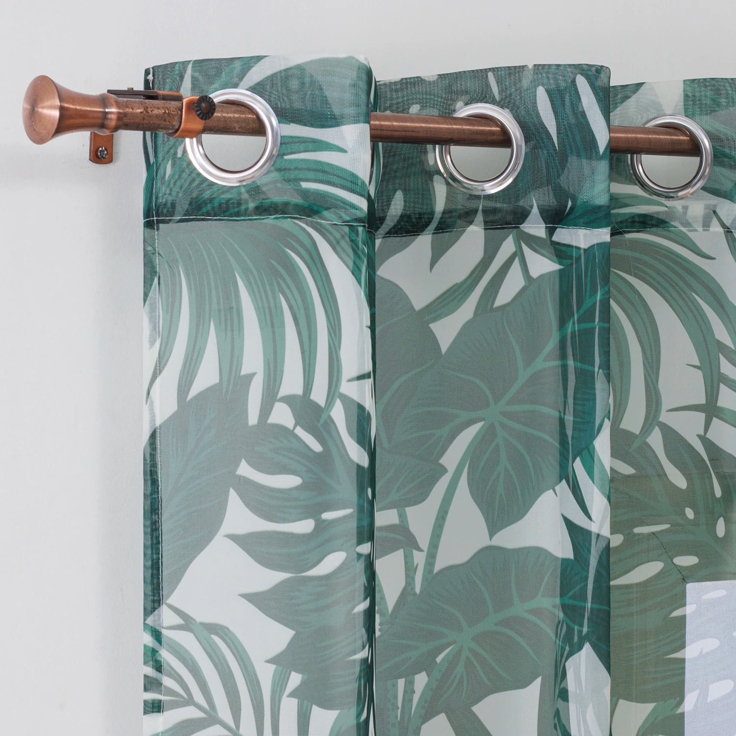 Custom Leaves Pattern Voile Paper Curtains & Valances Digital Printed Sheer for Living Room Bedroom for Home Use Factory Direct
