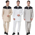 Wholesale New Middle East Men Islamic Clothing Thobe Men Muslim Middle East Embroidered Robe Set Hobe