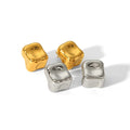 Waterproof 18k Gold Plated Stainless Steel Cube Chunky Stud Earrings for Women Fashion Jewelry Wholesale Bulk