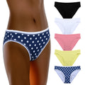 In Stock Bikini-Style Mid-Waisted Panties Breathable Soft Cotton Everyday Dolka Point Stripped Printed Cotton Briefs