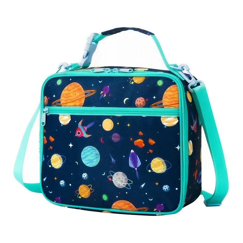 Kids Meal Prep Lunch Bag with Bottle Holder Low MOQ BPA Free Food Safe Lining Fitness Children School Fashion Insulated Thermal