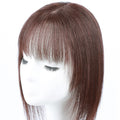 RE LONGFOR Swiss Net Wig Real Hair Natural Bangs Cover White Hair Female Head Replacement Topper
