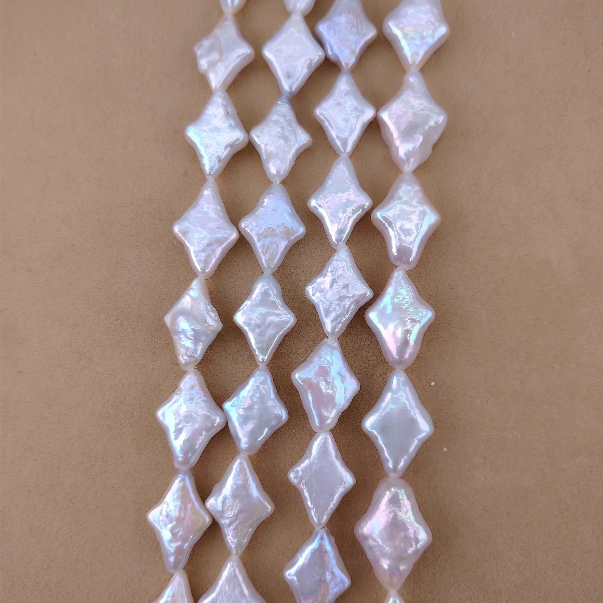 9*14mm Wholesale Natural White Irregular Star Freshwater Pearl Polaris Bead Strand
