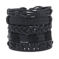 Wholesale Vintage Leather Fashion Charm Bracelets Handmade 5pcs Set for Women