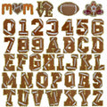 7CM Iron on Sport  Glitter Gold Edge Rugby Pattern Chenille  Letter Number Patches for Hat Clothing Decoration