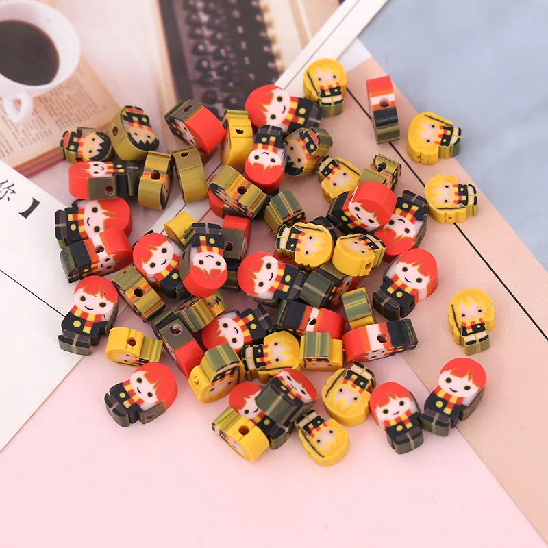 1000pcs/Bag Soft Polymer Clay Beads Cartoon Character Red Ceramic Beads for Kids DIY Necklace & Bracelet Making