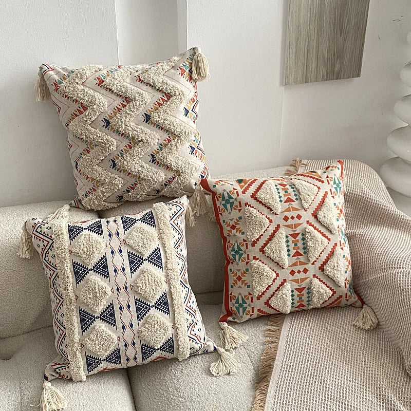 Amity Sofa Decor Tufted  Printed Pillowcase Home Decorative Throw Pillow Cover Case Polyester Boho Pillow Covers