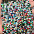2x4mm Tube Spacer Beads Mix Colors Cylinder Tube Shape Natural Stone Loose Beads for Jewelry Making