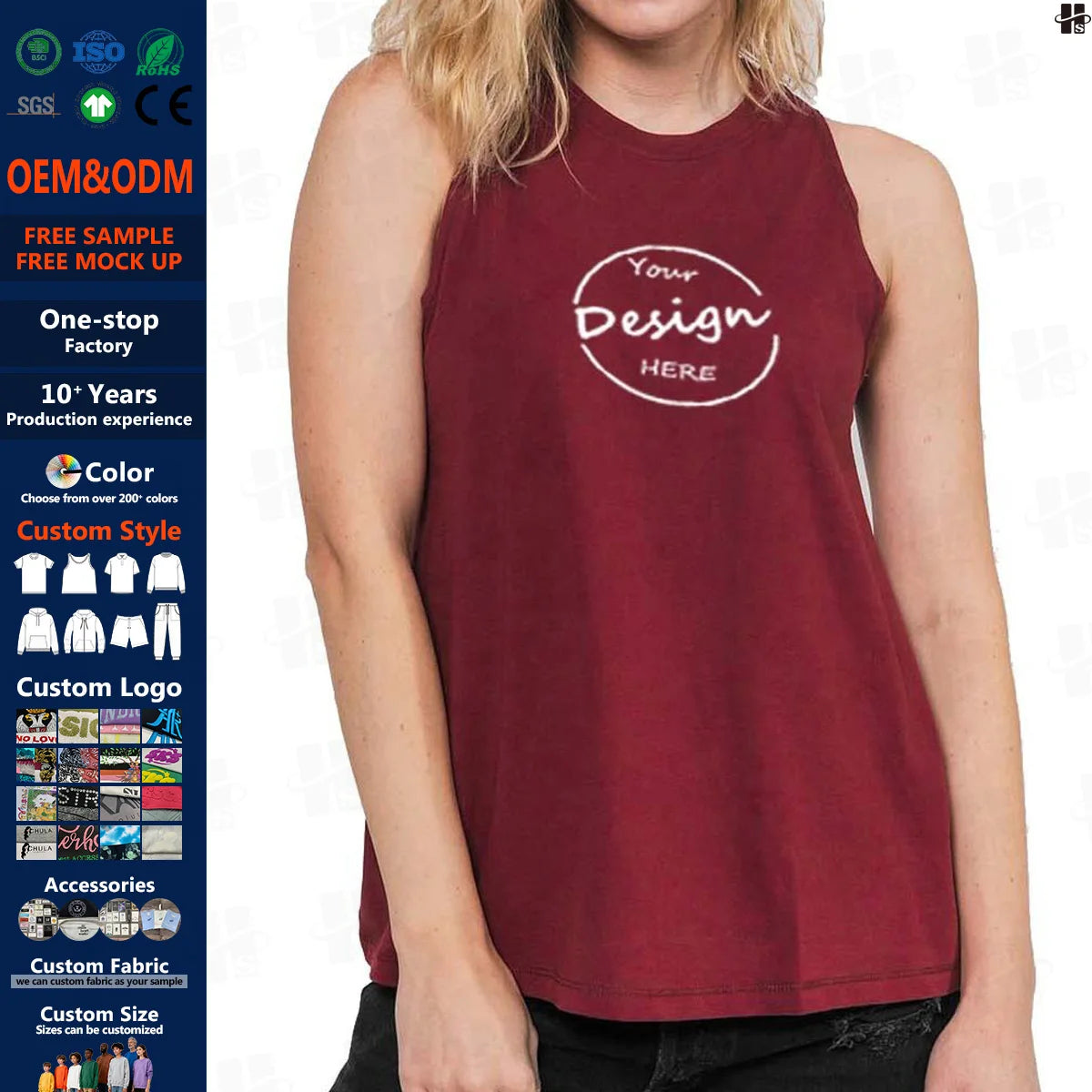 Custom Screen Print Modal Sleeveless Ladies Tshirt Top Wholesale Blank Bamboo Women's Gym Sportswear Tank Tops With Logo