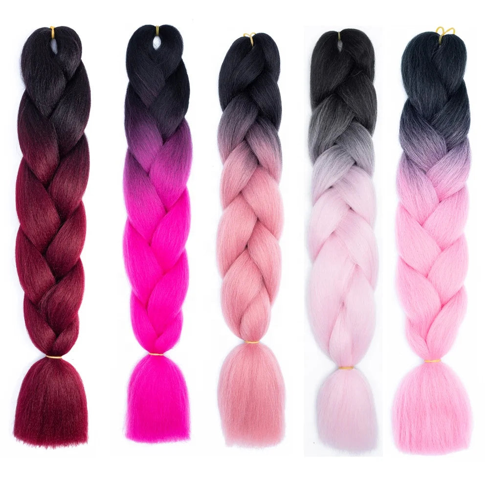Jumbo Braid Ombre Braiding Hair Synthetic Hair Extensions for Box Twist Braid Wholesale Presion Synthetic Hair