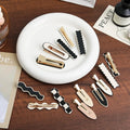 Wholesale Korean Plaid Pattern Acetate Hair Clip Fashion Cute Heart Hair Clips Custom Logo Hair Clips for Women