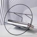 Merlin Living Bookshelf Matte Black Round With Stand Stable Modern Minimalist Mental Wrought Iron Ornament for Home Decor Book