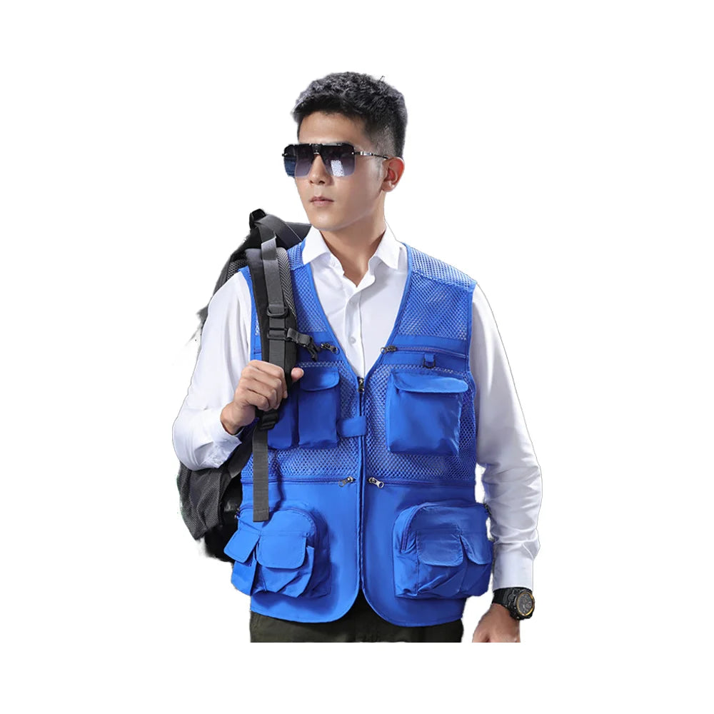 Wholesale Men's Outdoor Casual Mesh Fishing Vest Cargo Utility Vest