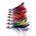 Lead Head with Feather Transparent Octopus Skirt Trolling Fishing Lure