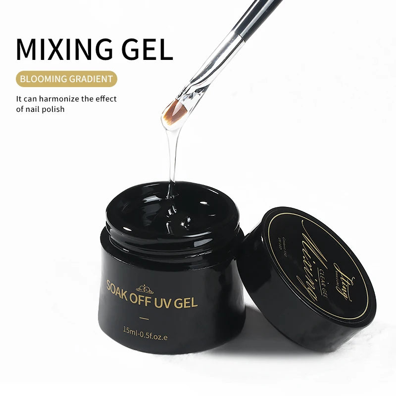 JTING Blooming Gradient Crystal clear Pure Color Mixing Gel Blend Various Sequins with Gradient Transparent Shading Effect