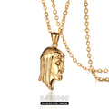 All Saints' Day Jewelry Gold Plated Portrait Pendant Necklaces for Men Women