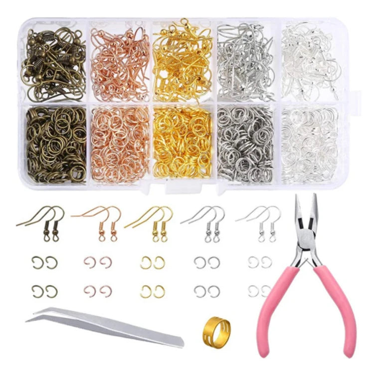 Earring Making Supplies DIY Findings Earring Making Kit with Earring HooksJump Rings Pliers