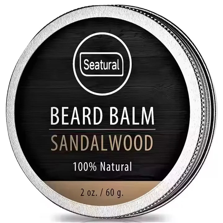 Custom Your Logo Natural Men Care Sandalwood Beard Oil Balm for Softens Beards and Mustaches