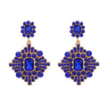 JL18427 Trendy Colored Diamonds Exaggerated European and American Earrings Women's Multi-layer Geometric Full Diamond Earrings