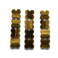 Four-leaf Clover Natural Tiger Eye Stone Double Flat Flower  VC Jewelry Gemstones