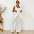 2026 New Cotton Linen Vest Pants Loose Women Set Fashion Two Piece Set