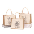 2024 Eco Laminated Jute Canvas Bag Burlap Reusable DIY Linen Beach Bag Hessian Canvas Shopping Tote Bags with Custom logo