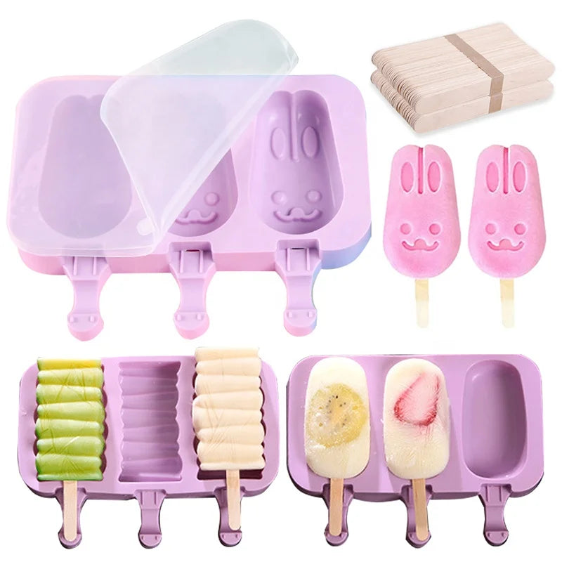 Best Selling Silicone Popsicle Molds MakerLarge Homemade Ice Pop Molds Food Grade BPA Free Popsicle Mold