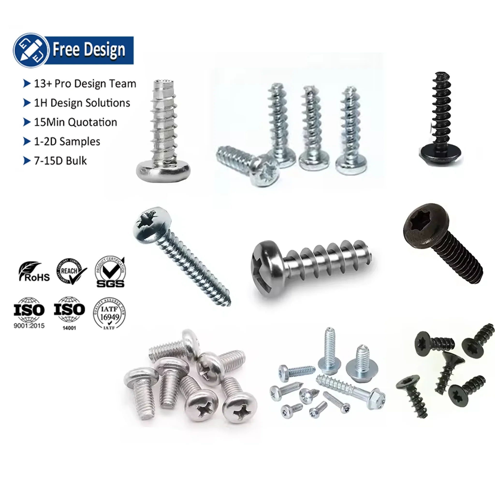 Professional Factory 304 Stainless Steel Flat Head Cross Screw Phillips Screw