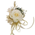 2023 FGH-198 ZUOYI Artificial Silk Champagne Rose Flower Corsage Bridal Wrist Corsage Brooch Boutonniere Corsage for Wedding