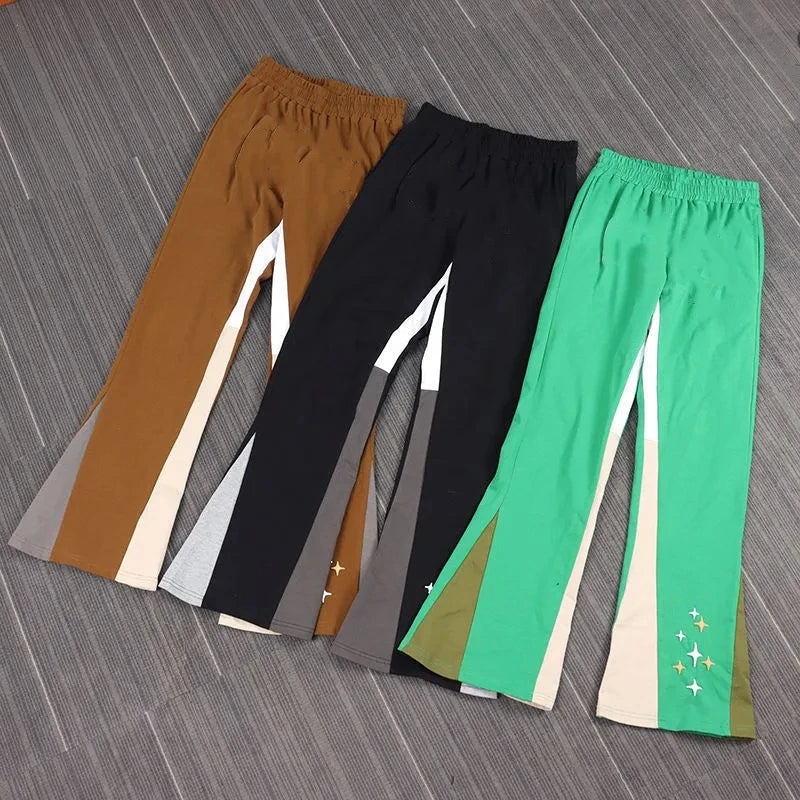 Custom logo Flare Sweat Pants Men Joggers Streetwear Casual Oversized Track Wide Leg Trousers Men Pants