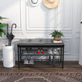 Minimalist Modern Upholstered Leather and Metal Storage Shoe Rack Bench for Home
