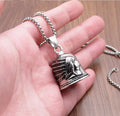 316L Stainless Steel Aquila Guardian Bell Pendant Motorcycles Biker Skull Bell Christian Religious Theme Motocicleta Necklace