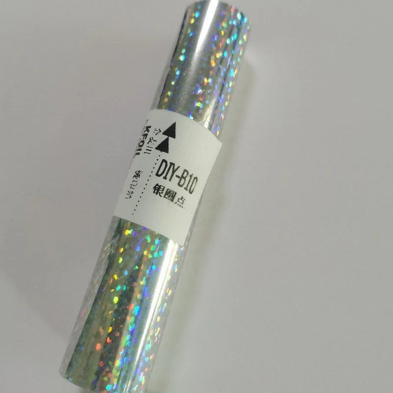 Bonedry  DIY-8*120CM Plastic Silver Circle Dot Gold Bait Foil Roll