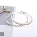 Wholesale Designer Inspired 4cm 5cm Metal Crystal Jewellery Women Rhinestone Hoop Earrings for Women 2021