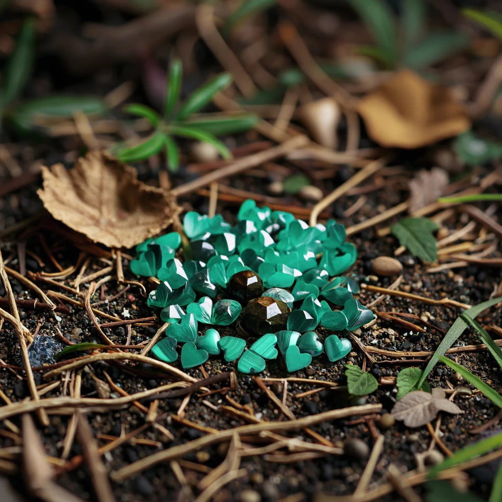 Natural Green Malachite Gemstone Jewelry Making Material Loose Wholesale Customizable Size & Shape Heart Cut Cabochon