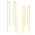 2020 Women's Trendy 925 Sterling Silver Gold Plated Drop Earrings Long Dangle Jewelry for Weddings Parties & Gift 2 Pairs