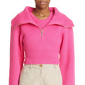 Custom Logo Front Merino Women's 100% Wool Casual Winter Regular Fit Quarter-Zip Pullover Sweater