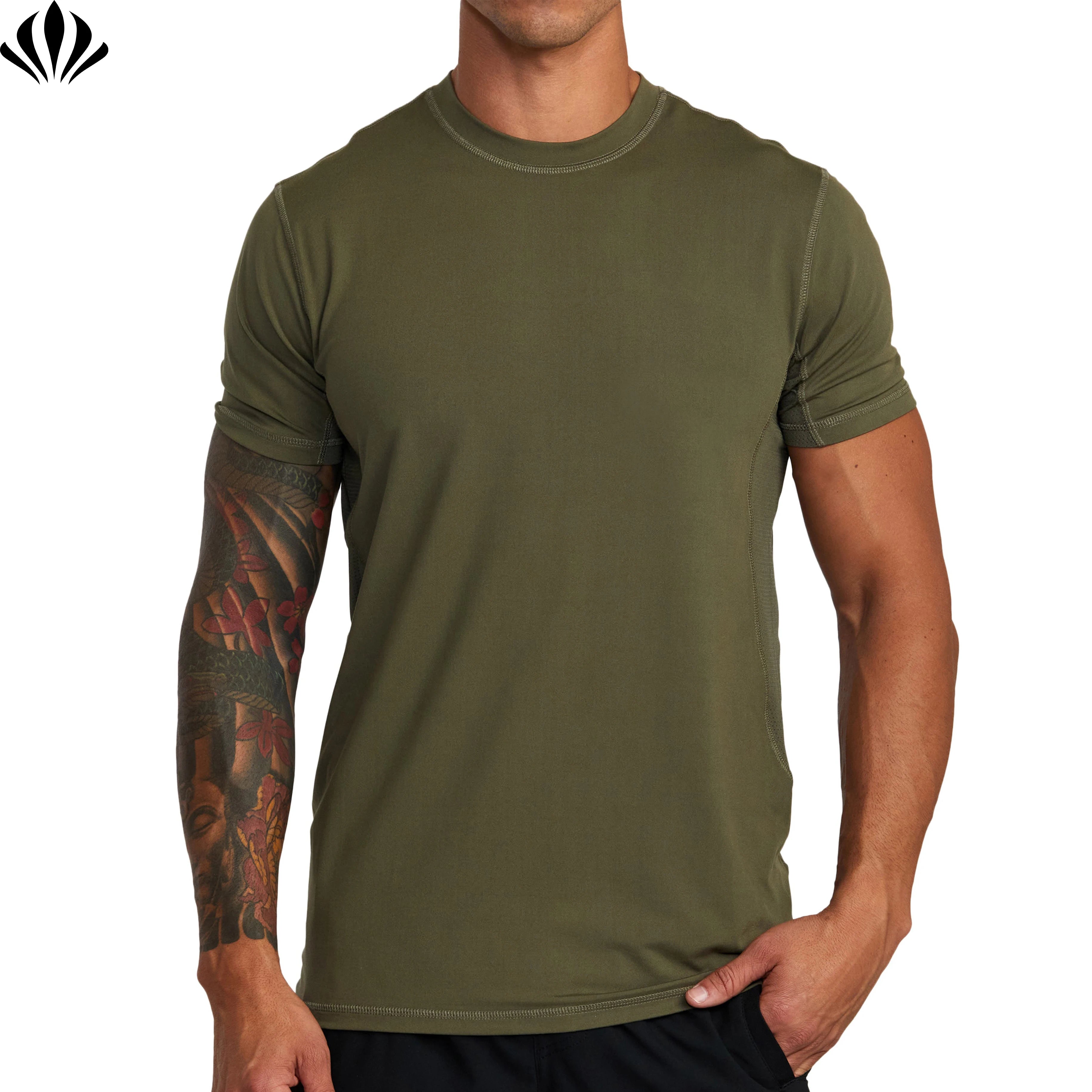 Best Selling Men's Polyester Crewneck Short Sleeves Running Sports T-Shirts