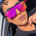 ADE WU KDD6979 Hot Sale Oversized One Piece Outdoor Sport Sunglasses Women Men Classic Driving Sun Glasses Shades Eyewear Female