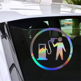 Fuel Tank Refill Fuel Gun Car Laser Sticker Vinyl Decal Car Truck Bumper Window Laptop Sticker Decor