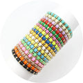 Wholesale Bohemian Paint Rainbow Tube Bracelet Diy Enamel Multicolored Beads Stretch Bracelet