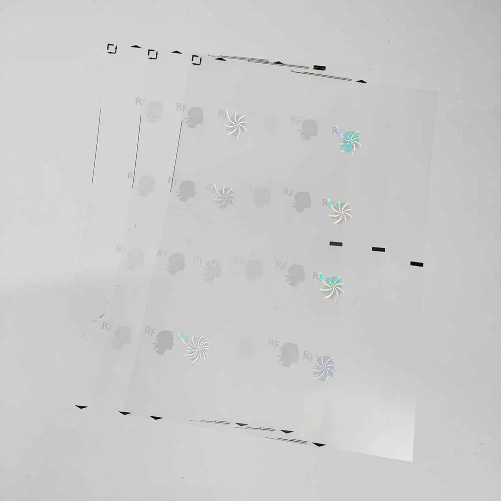 Custom A4 Size Transparent Laserable Polycarbonate Hologram Film PVC PETG Holographic Overlay