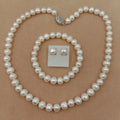 925 Silver Earring Good Luster Pearl Set Freshwater Pearl Jewelry Set for Wedding Factory Pricewholesale 8 mm AA Potato Pearl