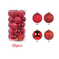 25Pcs Multicolor Christmas Balls Ornaments Set Shatterproof Plastic Baubles for Xmas Tree