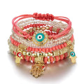 Drop Shipping Women's Adjustable Boho Designer Bracelets Lucky Evil Eye Beads Woven Stack Bracelets Jewelry Sets for Party Gift